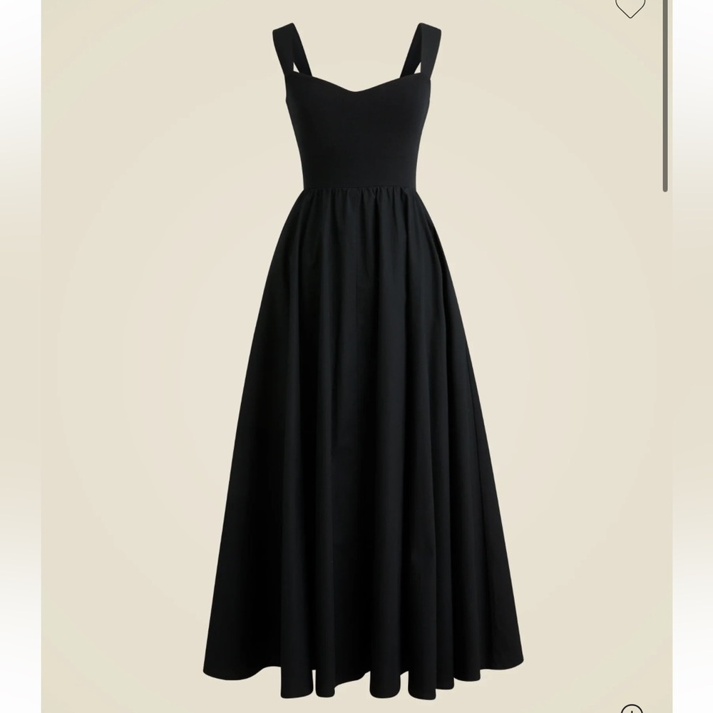 J. Crew Sweetheart Tank Dress with Poplin Skirt Black Pockets XS CBK